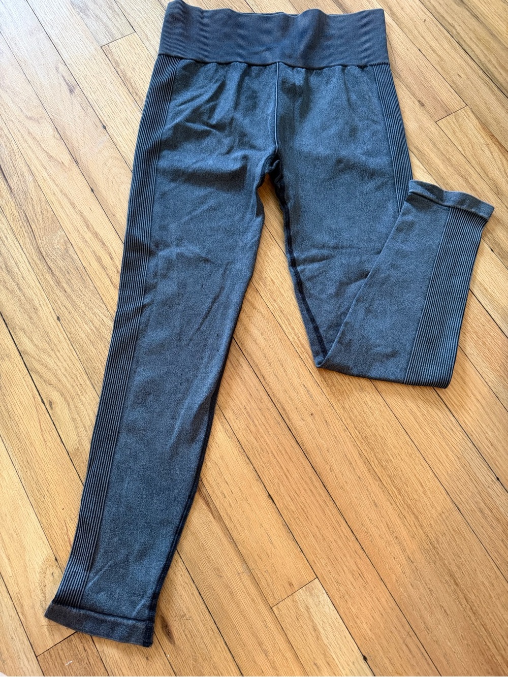 No Boundaries Women’s Charcoal Gray Rib-Panel Jogger Pants